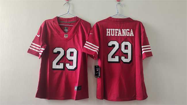 Womens San Francisco 49ers #29 Talanoa Hufanga Red Alternate Vapor Stitched Jersey